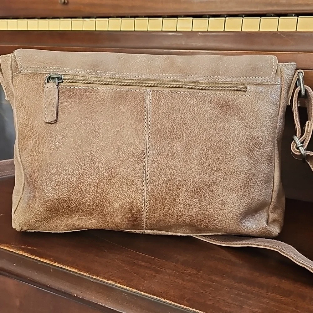 NEW Jack Georges Purse Buffed Leather Large Crossbody Bag Plaid - Picture 4 of 11